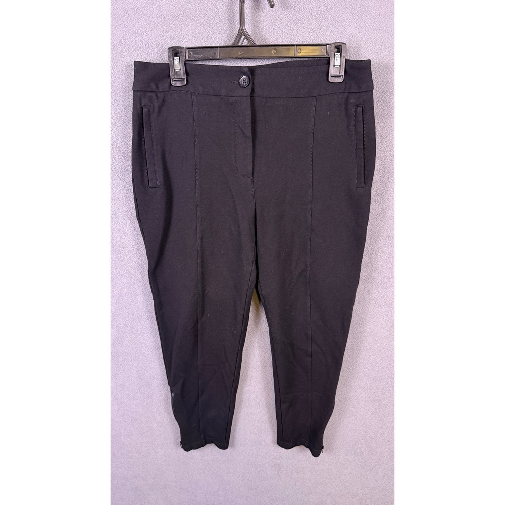 Betabrand Dress Pant Yoga Pants Women L Petite Black Ankle Zip Skinny Trousers